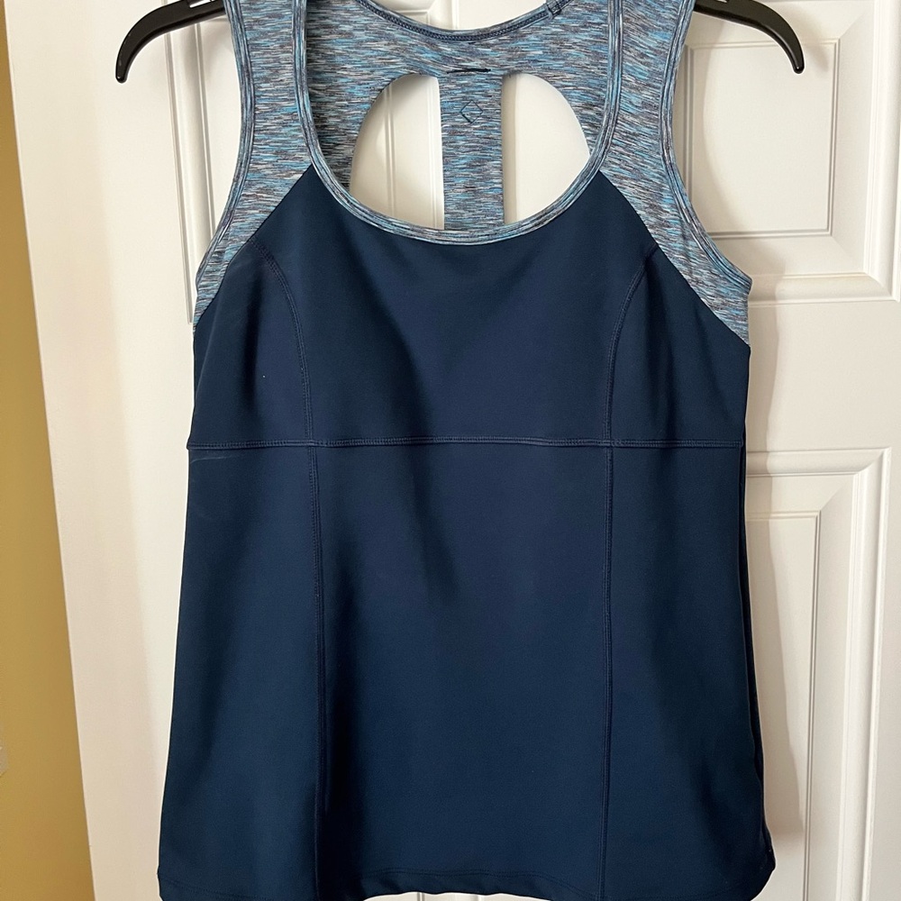 Prana Blue and Heathered Tank Top